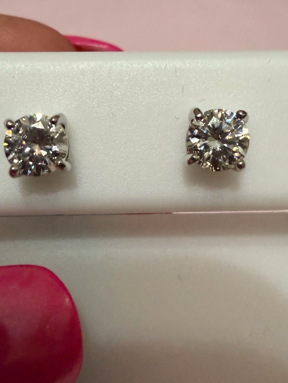 Round Brilliant Cut Moissanite Earrings in 925 Silver